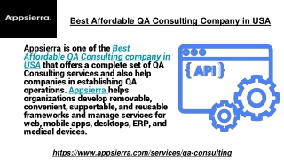 Best Affordable QA Consulting Company in USA