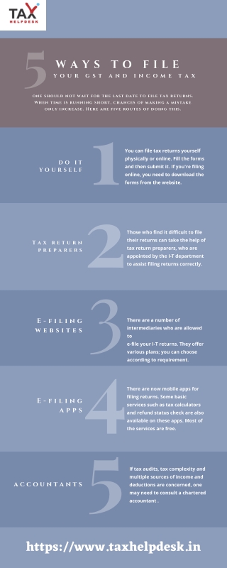 5 WAYS TO FILE GST AND INCOME TAX