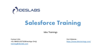 Salesforce Training - IDESTRAININGS