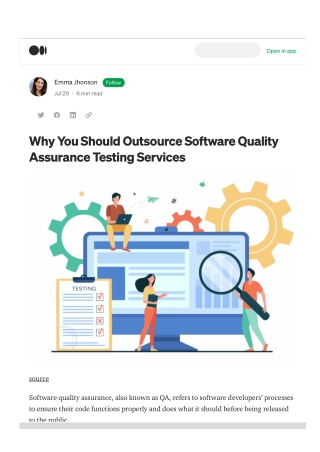 Why You Should Outsource Software Quality Assurance Testing Services