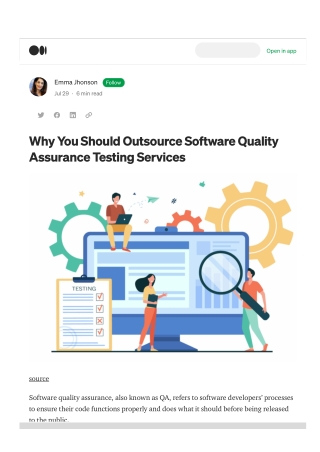 Why You Should Outsource Software Quality Assurance Testing Services