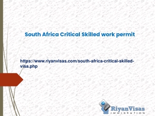 South Africa Critical Skilled work permit