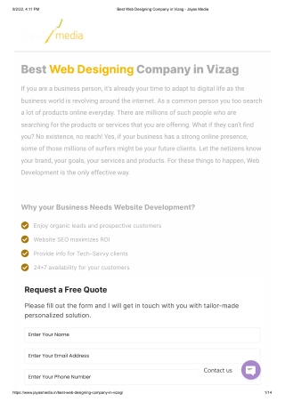 Best Web Designing Company in Vizag - Jayas Media