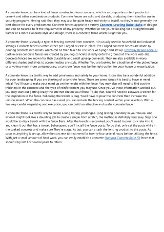 Boise Idaho concrete companies: What No One Is Talking About