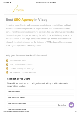 Best SEO Agency in Vizag - Jayas Media