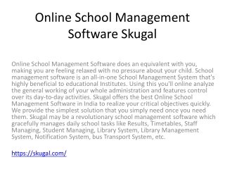 Online School Management Software Skugal