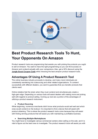 Best Product Research Tools To Hunt, Your Opponents On Amazon