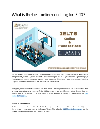 What is the best online coaching for IELTS