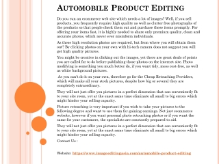 Automobile Product Editing