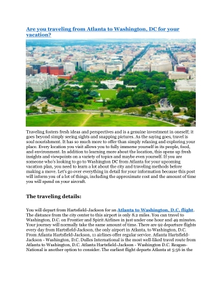 flights atlanta to washington dc