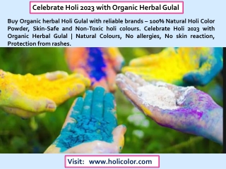 Buy Organic herbal Holi Gulal with reliable brands