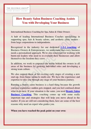 How Beauty Salon Business Coaching Assists You with Developing Your Business