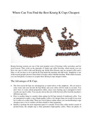 Where Can You Find the Best Keurig K Cups Cheapest