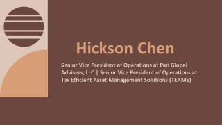 Hickson Chen - A Very Optimistic Person From California