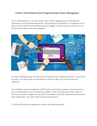 Achieve Your Business Goals Using Enterprise Content Management