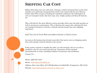 Shipping Car Cost