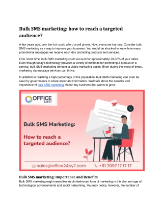 Bulk SMS marketing-how to reach a targeted audience