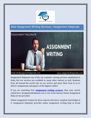 Best Assignment Writing Services | Assignment Helpmate