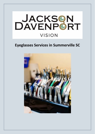 Eyeglasses Services in Summerville SC