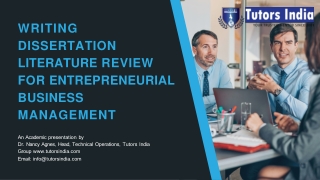 Dissertation Literature Review Writing for Entrepreneurial Business- Tutors Indi