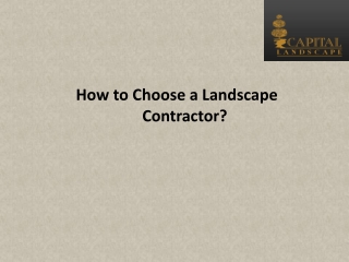 How to Choose a Landscape Contractor