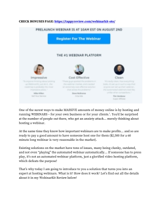 WebinarKit Review   OTO Upsells - WebinarKit Scam or Legit