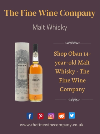 Shop Oban 14-year-old Malt Whisky - The Fine Wine Company
