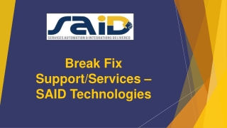 Break Fix Support - SAID Technologies