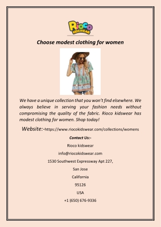 Choose modest clothing for women