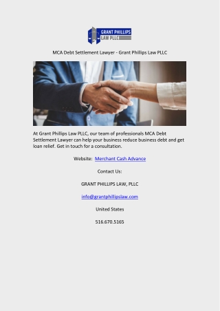 MCA Debt Settlement Lawyer - Grant Phillips Law PLLC