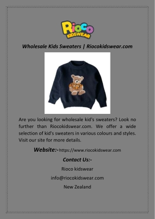 Wholesale Kids Sweaters  Riocokidswear