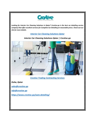 Interior Car Cleaning Solutions Qatar  Crestive.qa