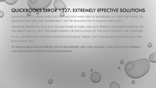 An Easy working guide on QuickBooks Error 1327