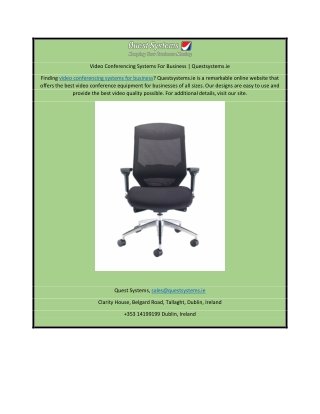 Video Conferencing Systems For Business | Questsystems.ie