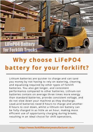 Lithium Ion Forklift Battery Manufacturers Companies in China