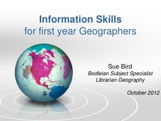 Information Skills for first year Geographers