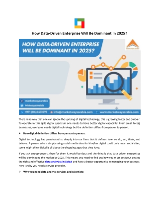 How Data-Driven Enterprise Will Be Dominant In 2025?