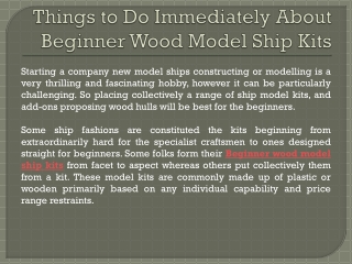 Things to Do Immediately About Beginner Wood Model Ship Kits