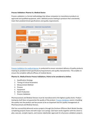 Process Validation: Pharma Vs. Medical Device