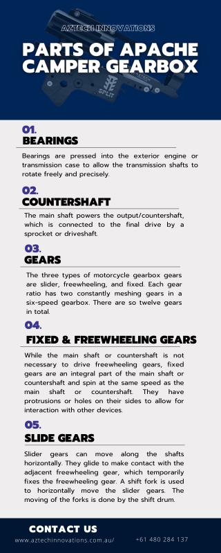 Parts of Apache Camper Gearbox