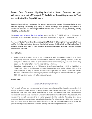 Power Over Ethernet Lighting Market