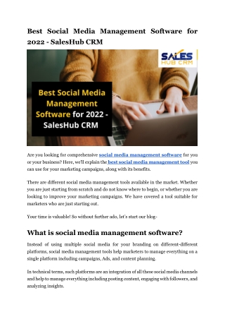 Best Social Media Management Software