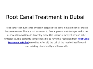 Best Root Canal Treatment Dubai