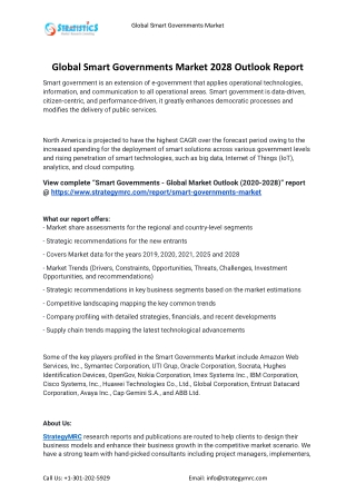 2021 Smart Governments Industry Global Analysis Report