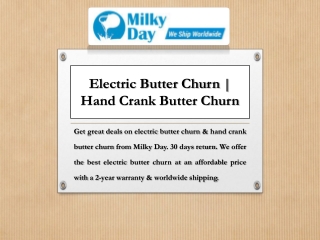 Electric Butter Churn | Hand Crank Butter Churn | Milky Day