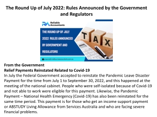 The Round Up of July 2022 Rules Announced by the Government and Regulators