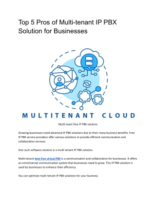 Top 5 Pros of Multi-tenant IP PBX Solution for Businesses