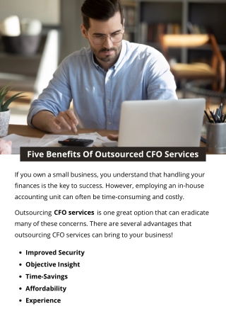 Five Benefits Of Outsourced CFO Services