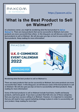 What is the Best Product to Sell on Walmart