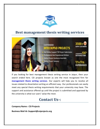 Best management thesis writing services